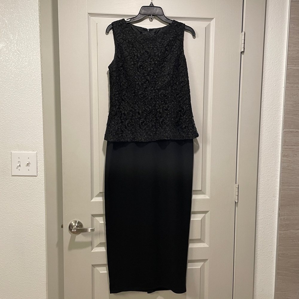 YL by Yair Black Lace Top Evening Dress 6